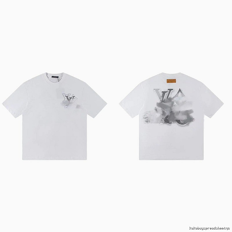 Louis Vuitton Trendy Ink-wash Blended White T-Shirt