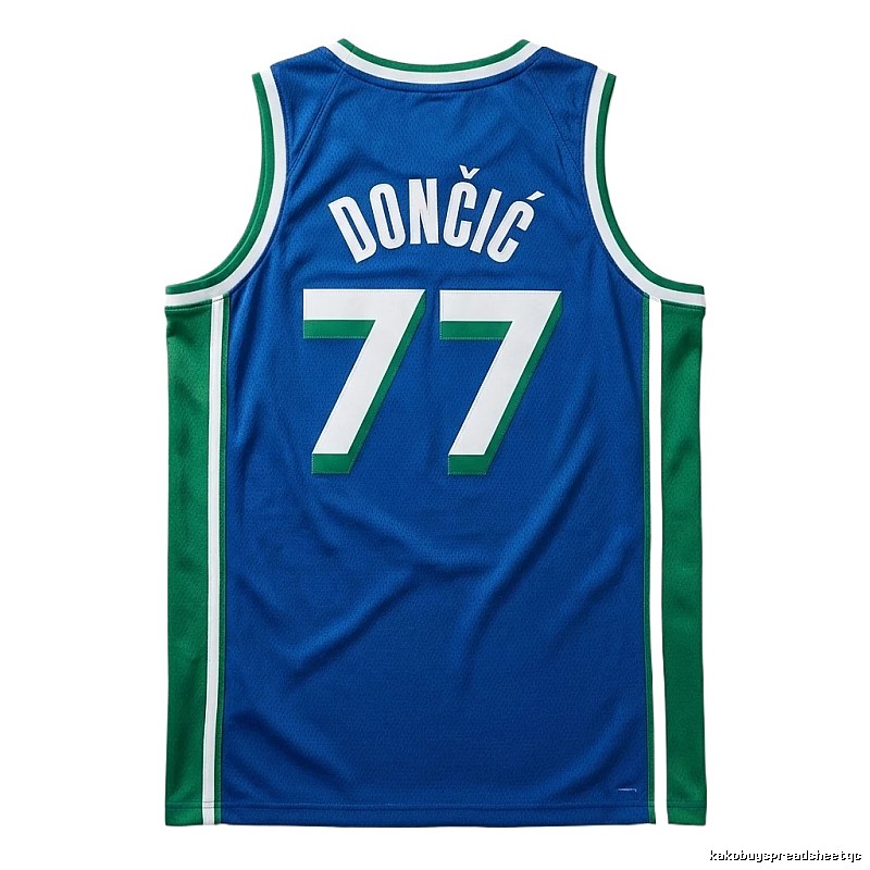 Luka Doncic's No. 77 blue-green basketball jersey