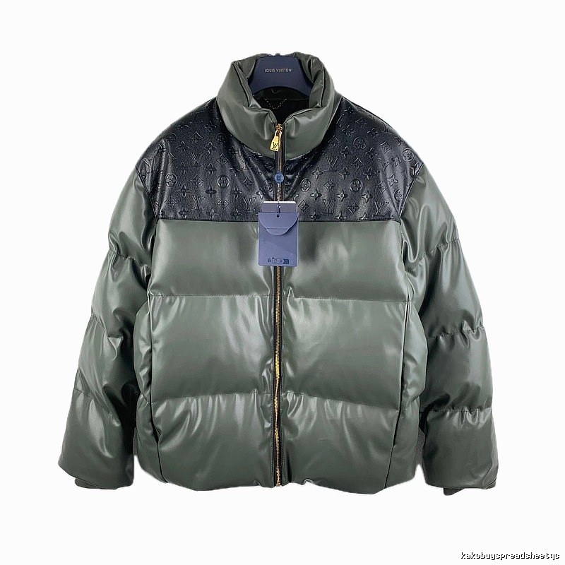 LV classic style fashionable dark green down jacket
