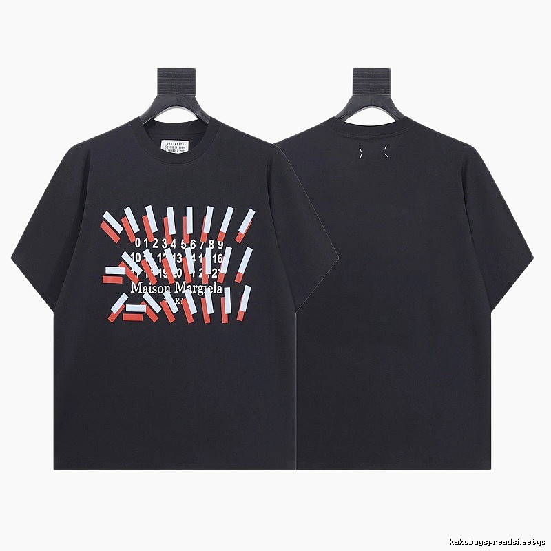 Maison Margiela Digital Printed Streetwear Black T-Shirt