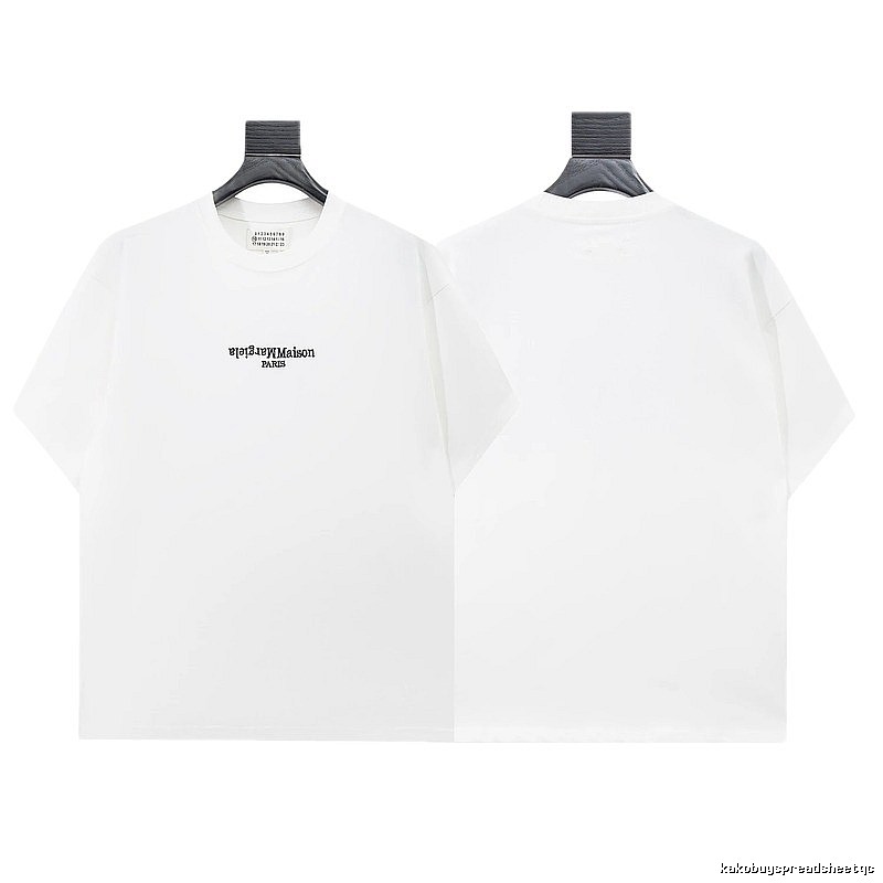 Maison Margiela Reverse Embroidered Minimalist Style White T-Shirt