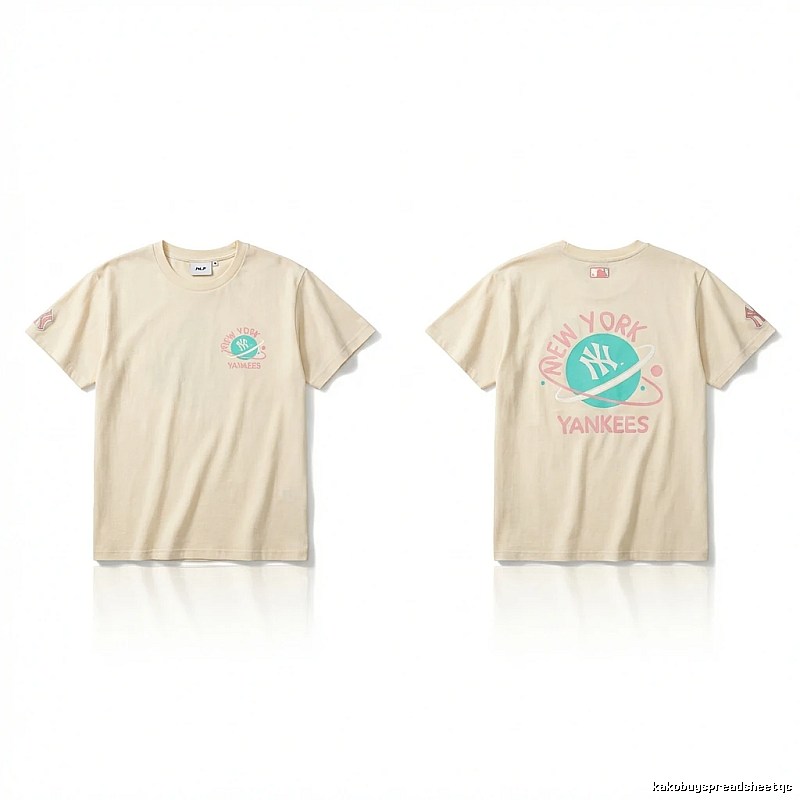 MLB New York Yankees trendy brand beige T-shirt