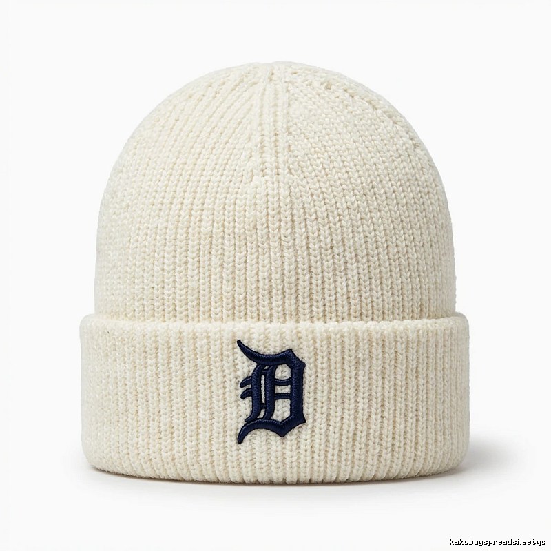 MLB retro-style beige knitted hat