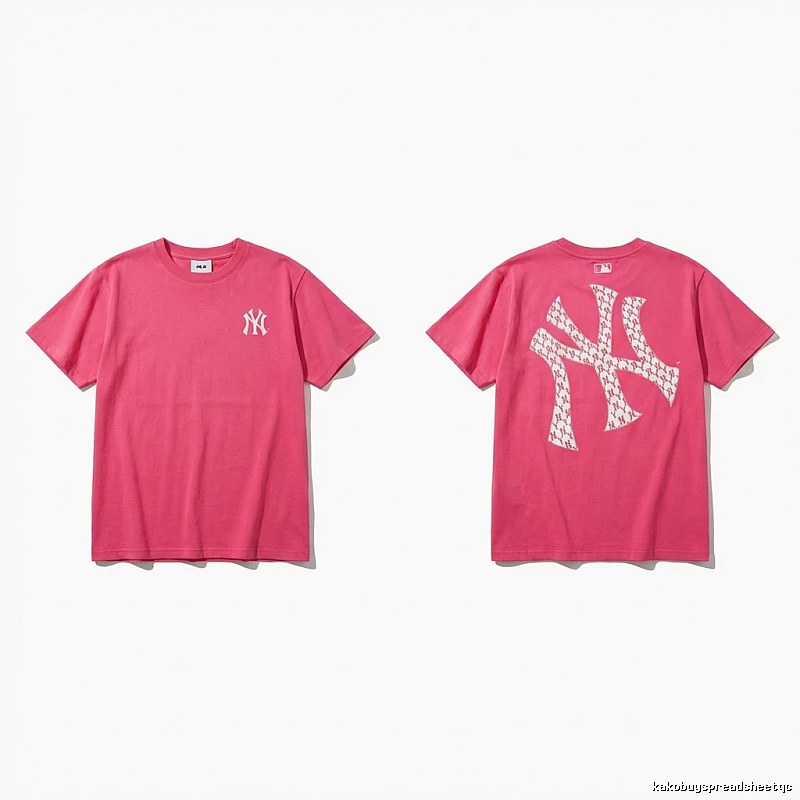 MLB Trendy Brand Print Style Rose Red T-shirt