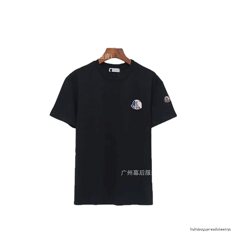 Moncler Badged Casual-Style Black T-Shirt
