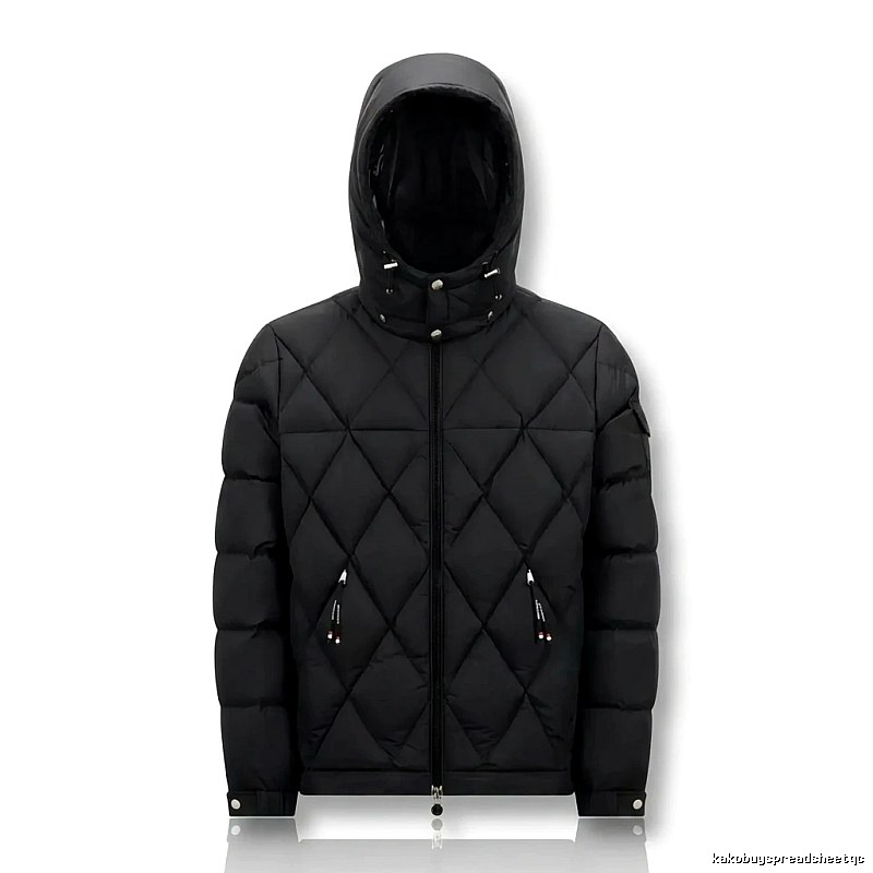 Moncler diamond-check trendy and cool style black down jacket