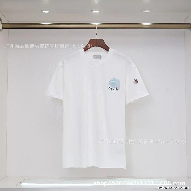 Moncler Embroidered Casual-style White T-Shirt