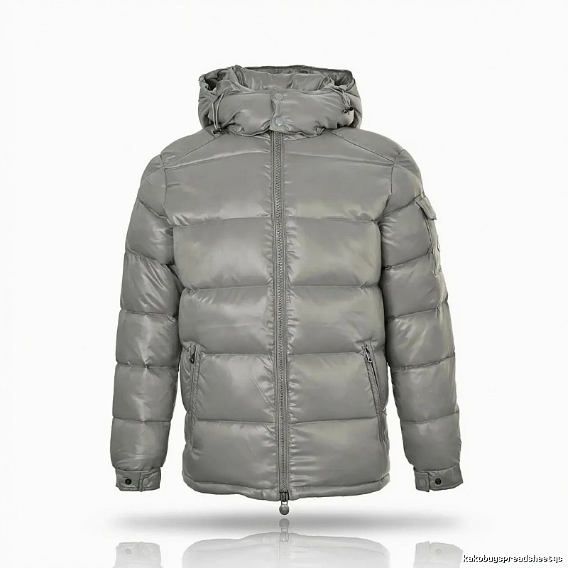 Moncler hooded fashionable grey down jacket