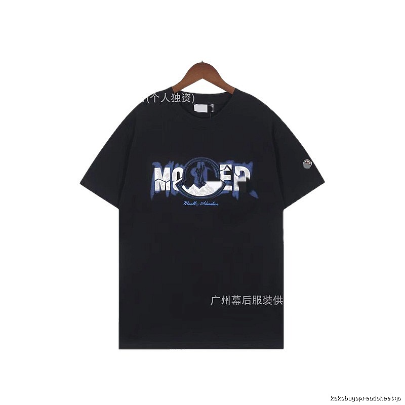 Moncler Letter Print Casual Black T-Shirt