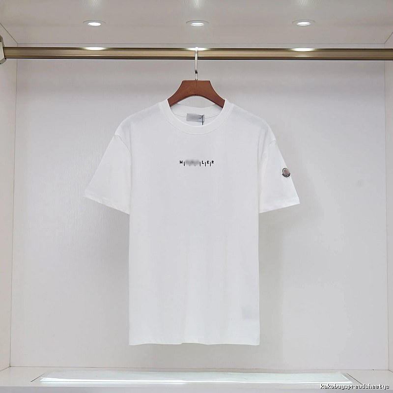 Moncler Letter Print Minimalist Style White T-Shirt