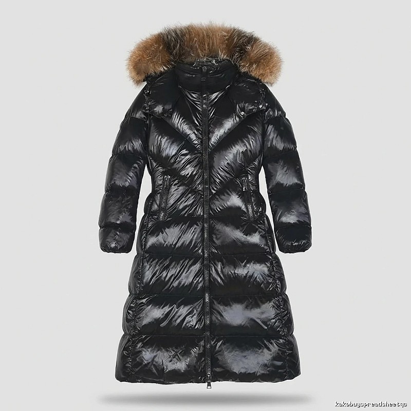 Moncler long stylish black down jacket