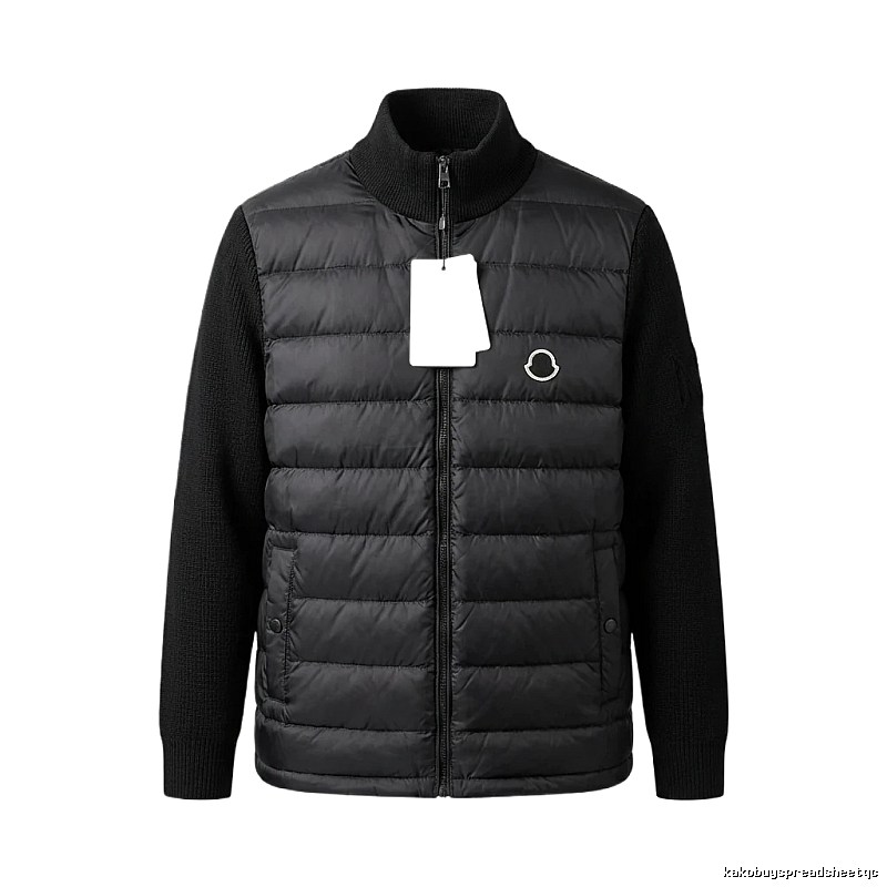Moncler patchwork fashionable black coat