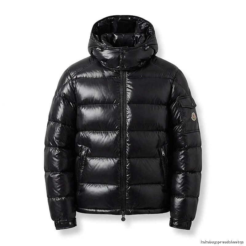 Moncler shiny black down jacket