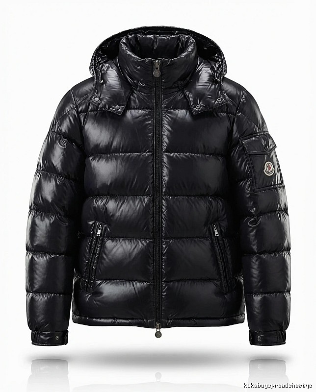 Moncler shiny black down jacket