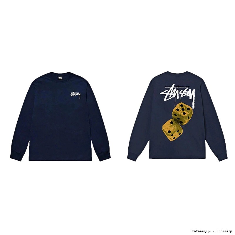 Navy long-sleeved shirt with Stussy dice print