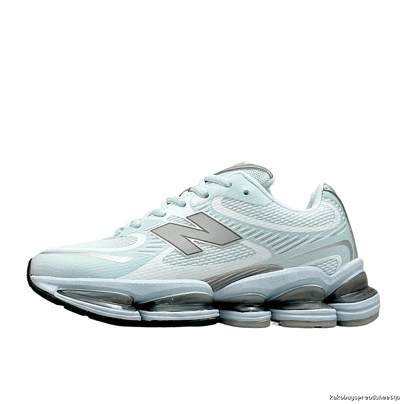 New Balance retro light blue sports shoes