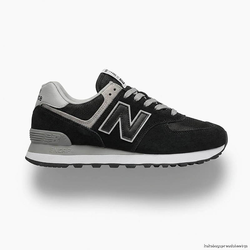 New Balance retro-style black and grey sports shoes