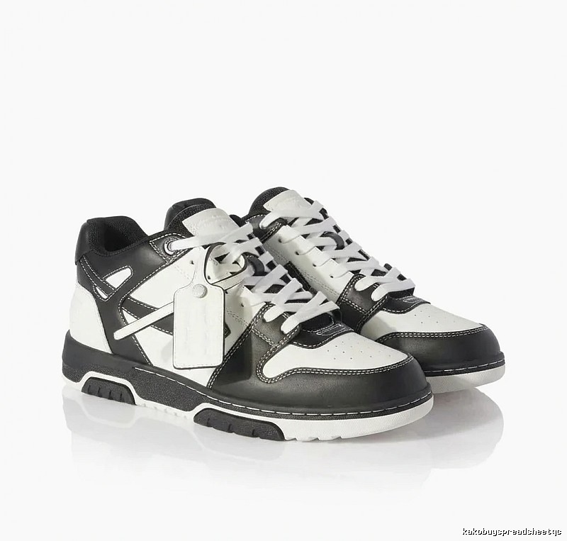Off-White black and white spliced style board shoes