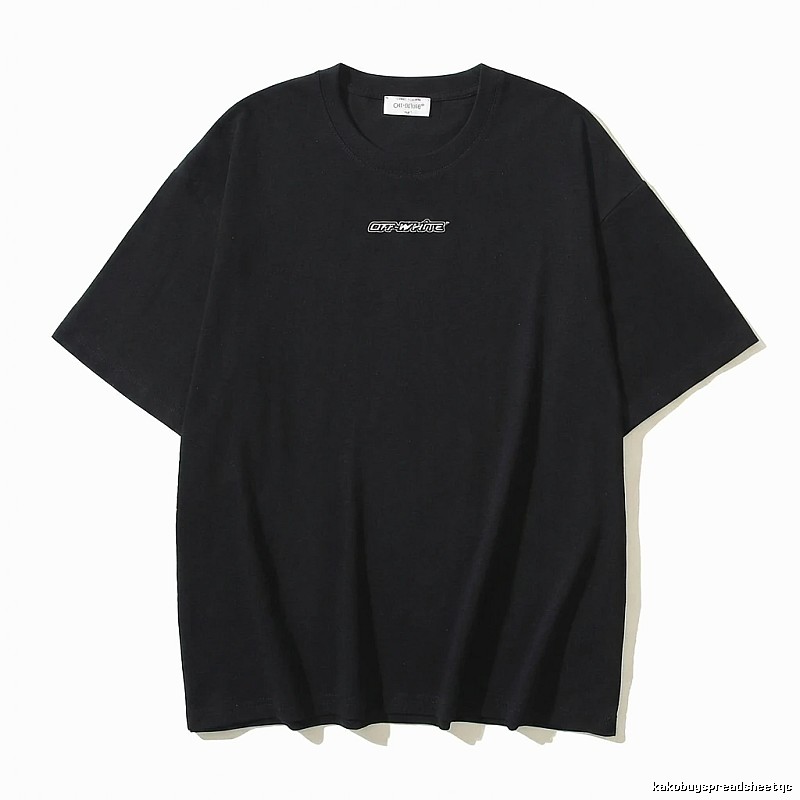 Off-White minimalist style black T-shirt