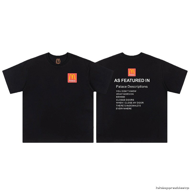Palace x McDonald's Co-branded Street Style Black T-shirt