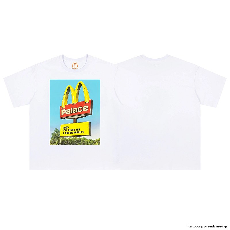 Palace x McDonald's Co-branded Street Style White T-Shirt