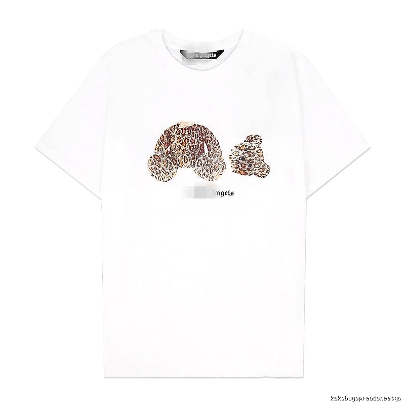 Palm Angels Logo Detail Bear graphic T-shirt White Colorful Bear with Relaxed Feel