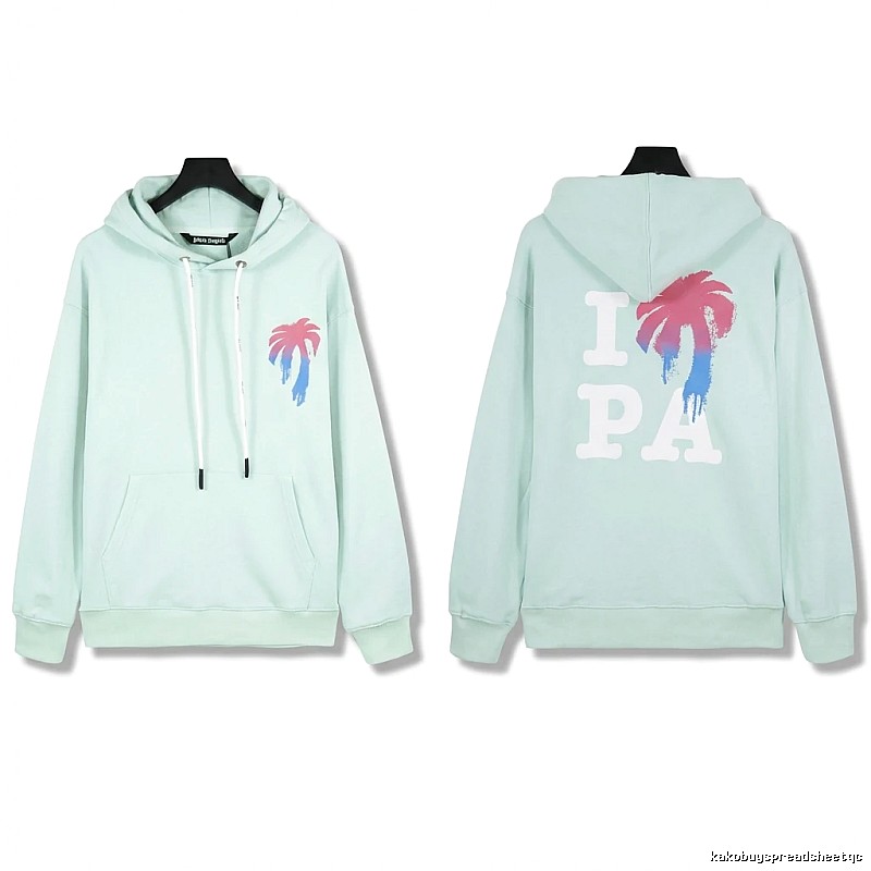 Palm Angels Palm Print Trendy Brand Light Blue Sweatshirt