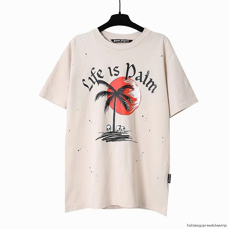 Palm Angels Summer Logo T-shirt White Palm Tree with Clean Finish