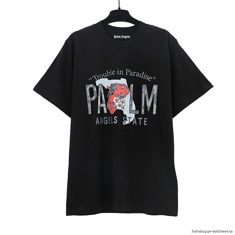 Palm Angels Travel Logo T-shirt White Palm Tree with Modern Look