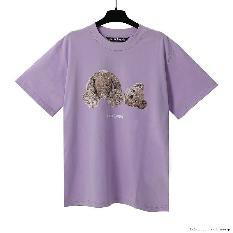 Palm Angels Urban Bear graphic T-shirt White Colorful Bear with Casual Appeal