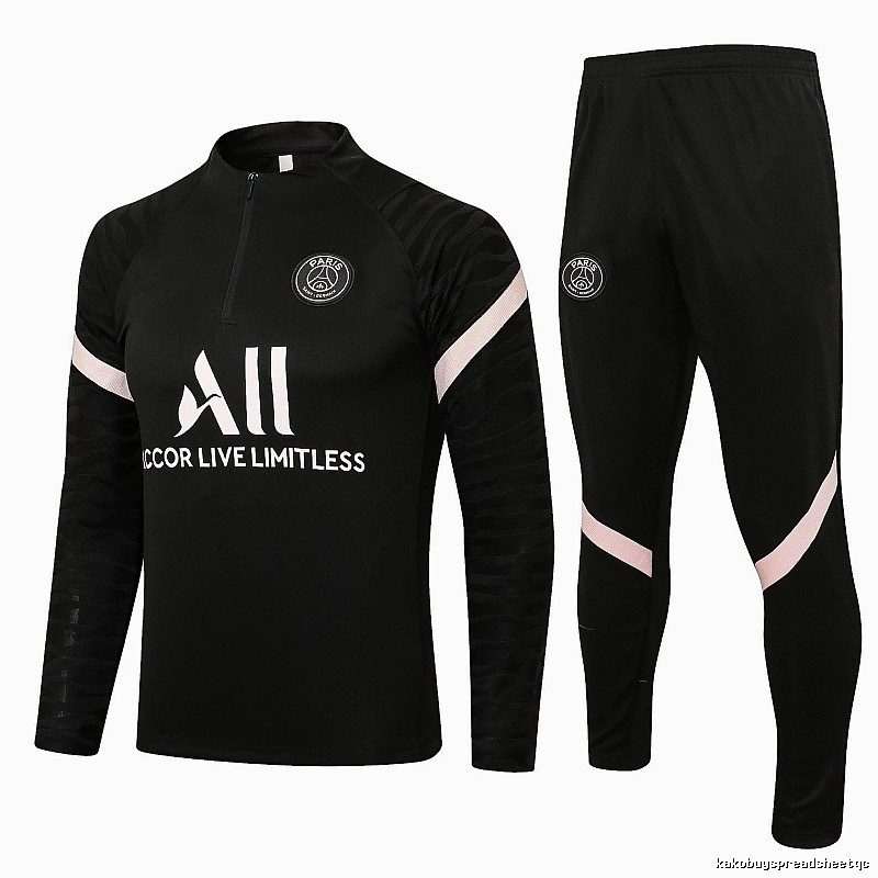 Paris Saint-Germain 2021-22 Black Training Tracksuit Set Everyday Rotation