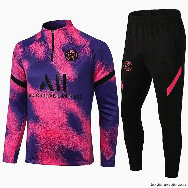 Paris Saint-Germain 2021-22 Pink Multicolor Pink Training Tracksuit Set Training Look