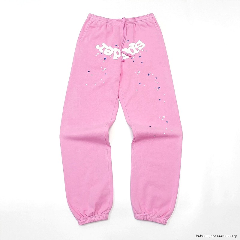 Pink Sp5der Graphic Sweatpants for travel