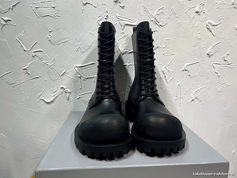 Plain Black Tall Lace-up Boot Combat Boot for Daily Rotation