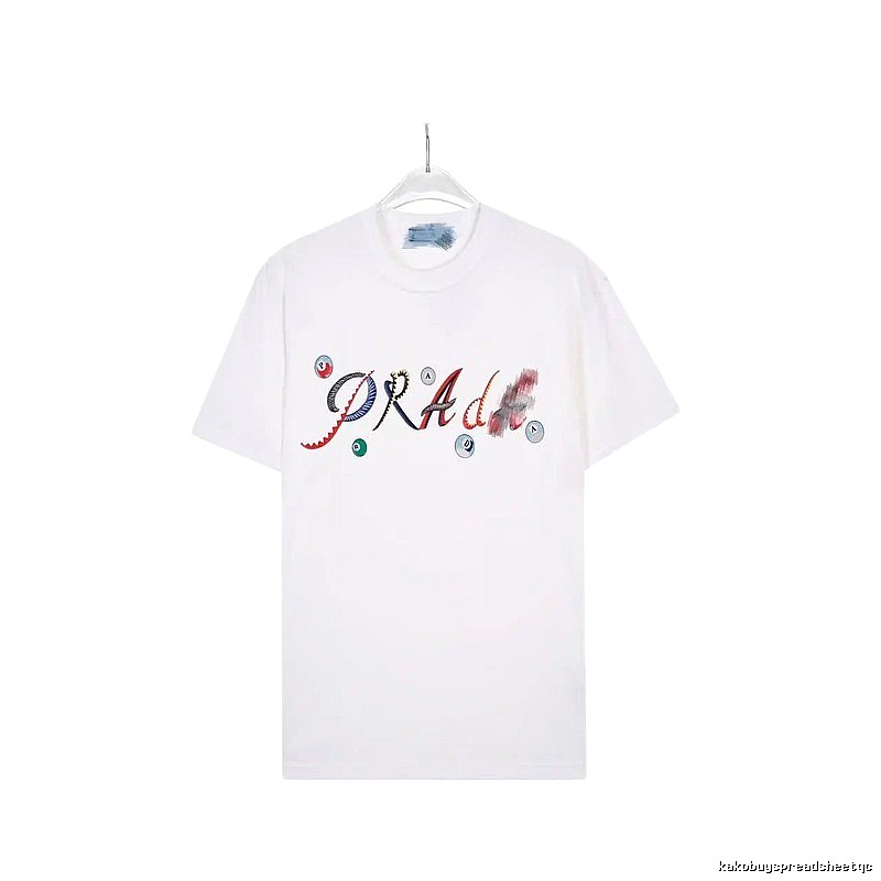 Prada Street Style White Short-sleeve T-shirt with Colorful Print