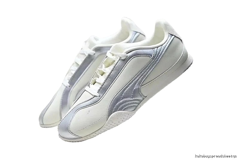 PUMA retro-style grey and white sports shoes