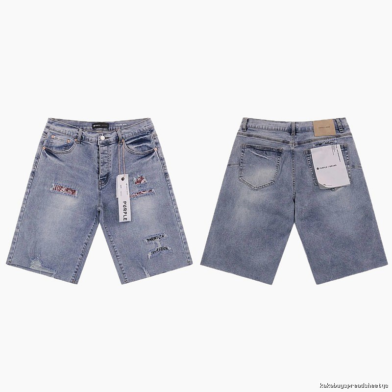 PurpleGodspeed Distressed Light Blue Denim Shorts