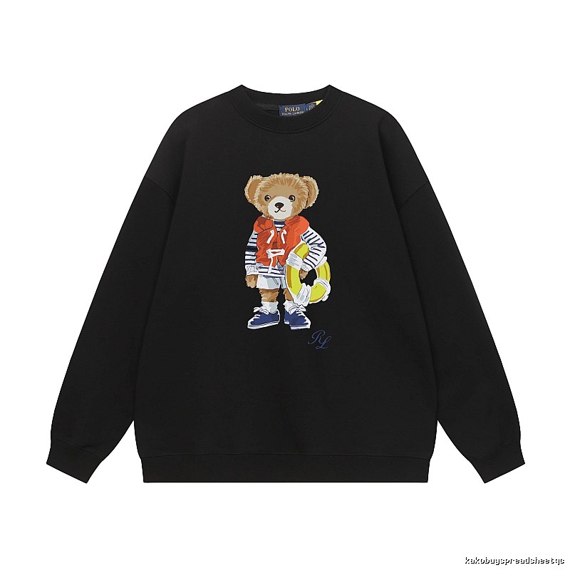 Ralph Lauren Bear Trendy Brand Black Sweatshirt