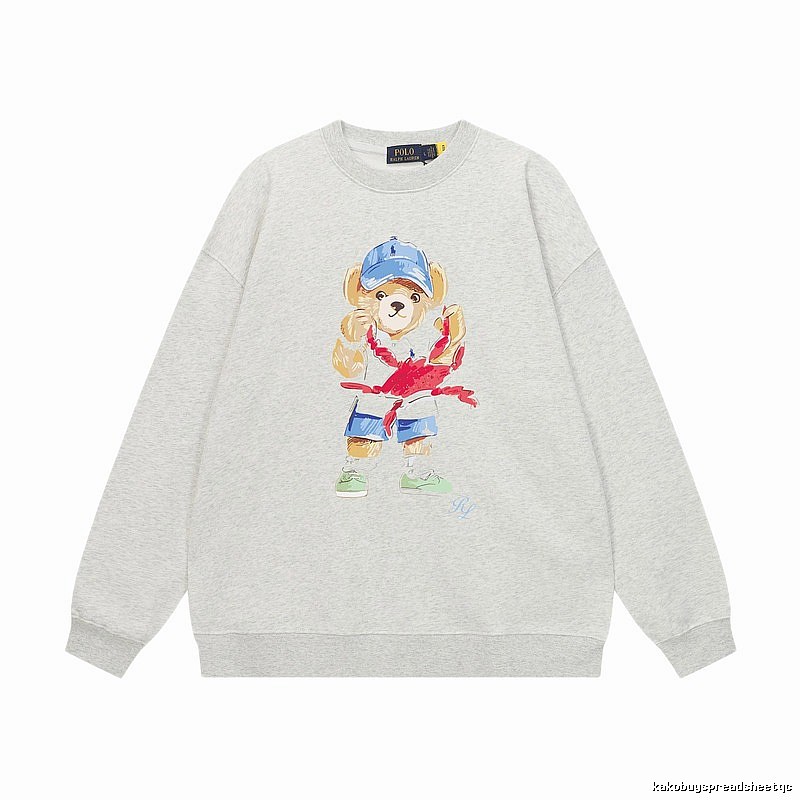 Ralph Lauren cartoon bear light gray sweatshirt