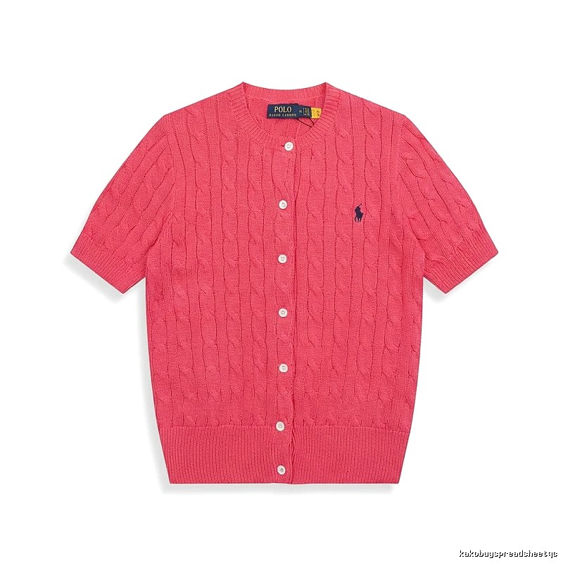 Ralph Lauren Polo retro-style rose-red cardigan