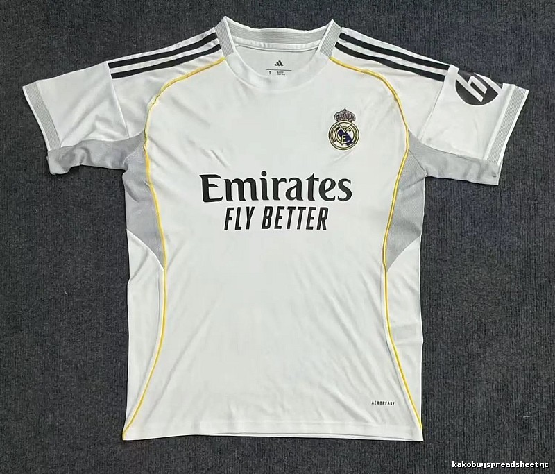 Real Madrid Classic Home soccer jersey White Football Gold for Daily Styling