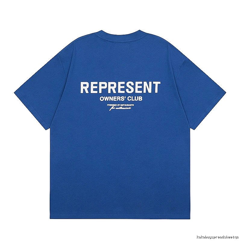 Represent Blue Style 801 Owners Club T-Shirt Airport Outfit Logo