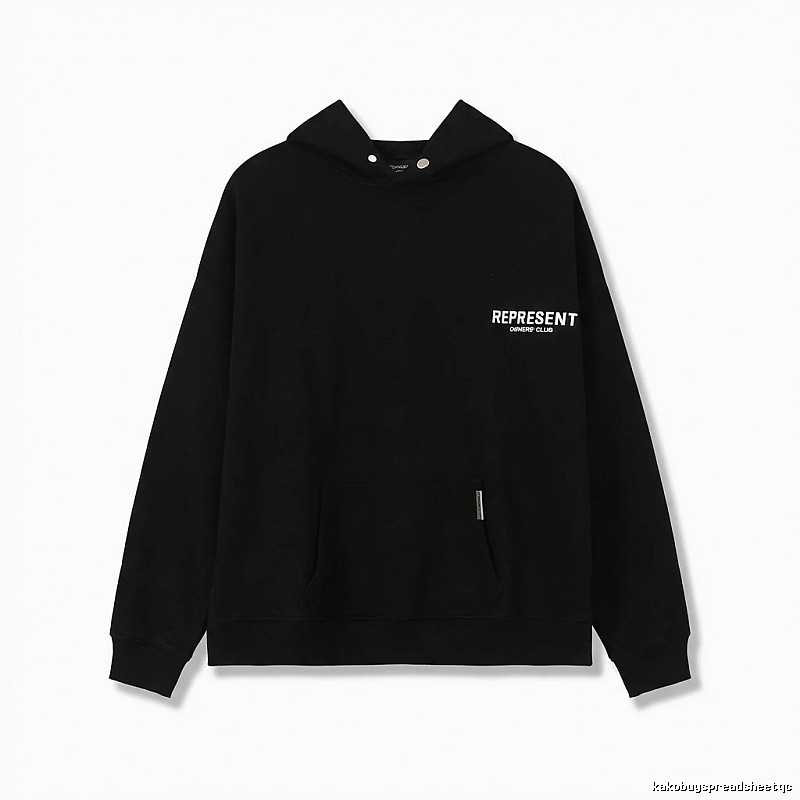 REPRESENT Minimalist Style Black Hoodie