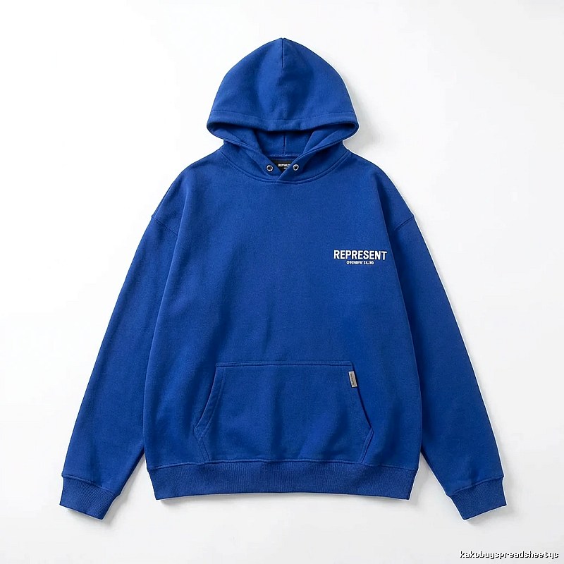 REPRESENT Owners Club Simple Style Blue Hoodie
