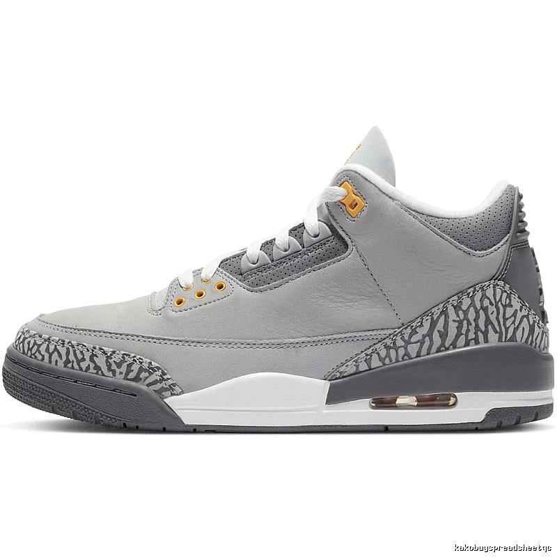 Retro-style grey shoes of Jordan 3
