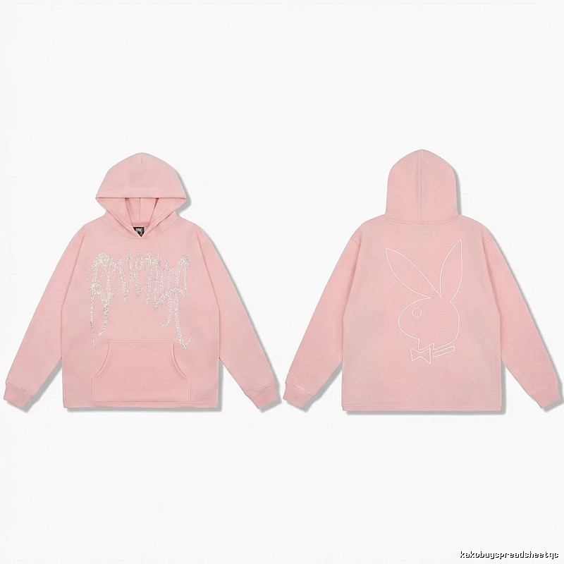 Revenge rabbit print pink hoodie