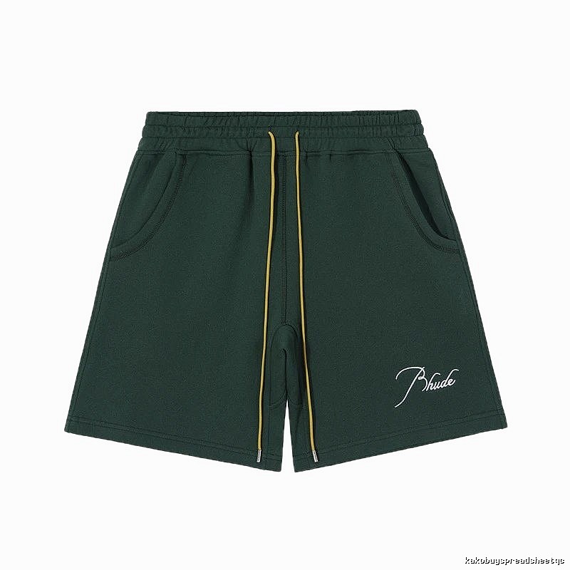 RHUDE casual style dark green shorts