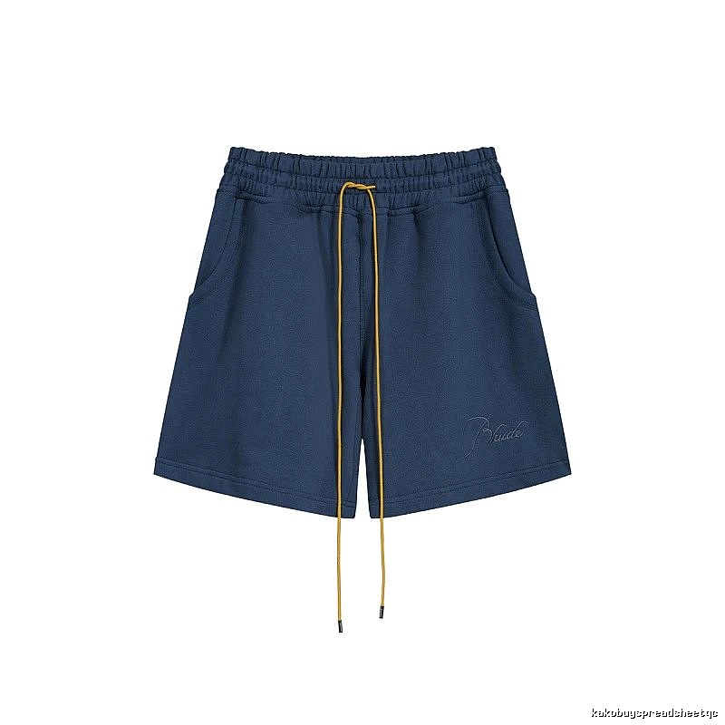 RHUDE minimalist style navy blue shorts