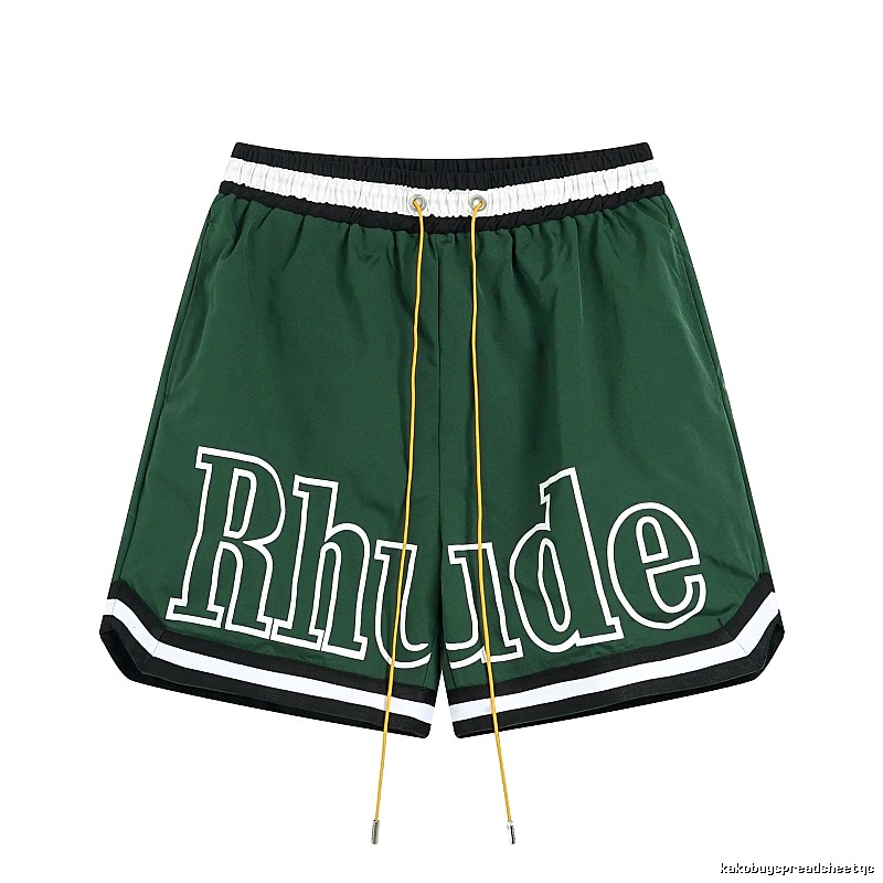 RHUDE sporty dark green shorts