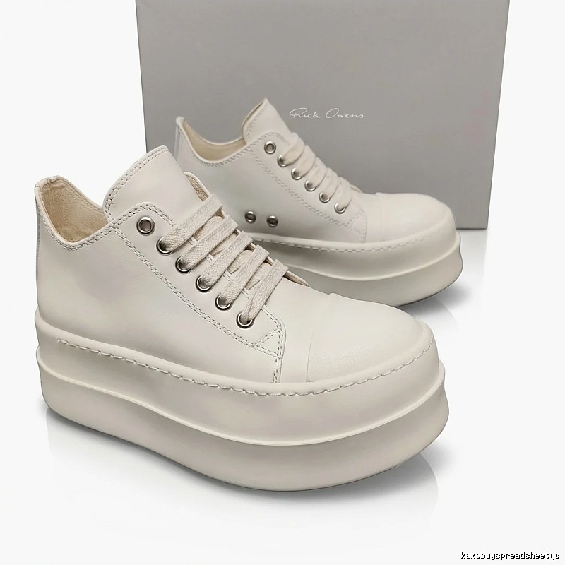 Rick Owens thick-soled minimalist white shoes